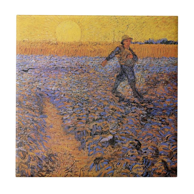Sower av Vincent van Gogh Kakelplatta (Framsidan)