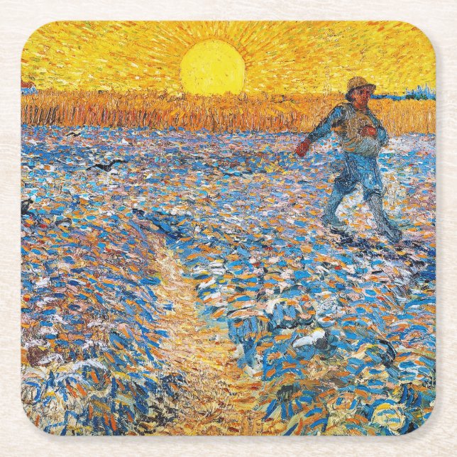 Sower, Van Gogh Underlägg Papper Kvadrat (Framsidan)