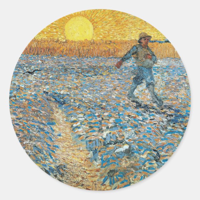 Sower | Vincent van Gogh Runt Klistermärke (Framsida)