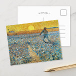 Sower | Vincent Van Gogh-vykort Vykort<br><div class="desc">Sower (1888) av den nederländske postimponerande konstnären Vincent Van Gogh. Originalteckningen är en olja på arbetsytan. Landskapet visar en jordbrukare i en abstrakt fält med den ljusa gulten sol i bakgrunden. Använda verktygen för att lägga till anpassningsbar eller anpassa bilden.</div>