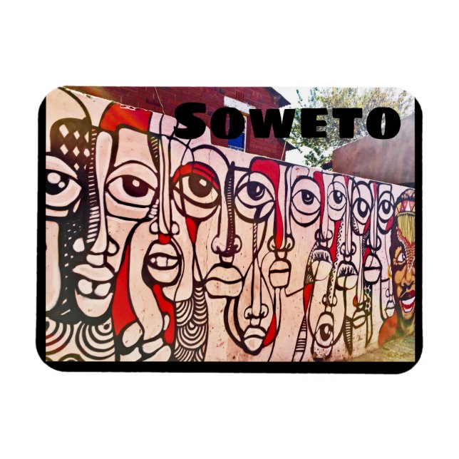Soweto Art South Afrika Magnet (Horisontell)