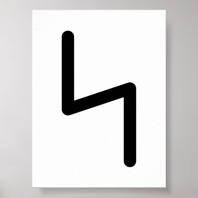 SOWILO Nordisk Run (Sol, Framgång) | Elder Futhark Poster (Framsidan)