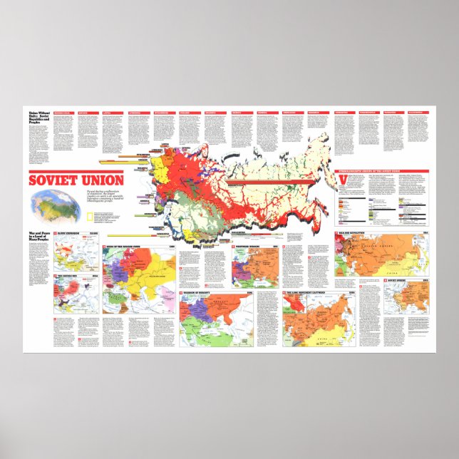 " Sowjetunion: 1990 - Detaillierte Karte ... Poster (Framsidan)