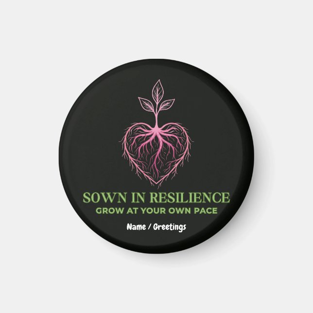  Sown in Resilience Nature Heart Sprout Mindful Magnet (Framsidan)