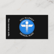 SOY Allergy Medical Alert Card