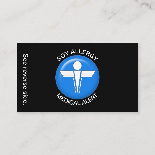 SOY Allergy Medical Alert Card Visitkort (Framsida)