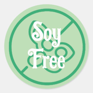 Soy Allergy Soy Free Warning Label Small Business Runt Klistermärke