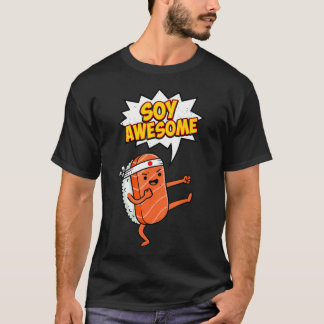 Soy Awesome Karate Sushi Salmon Nigiri Japanese T Shirt