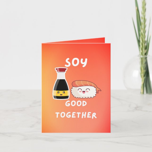 Soy Bra Together - Cute and Punny Foodie Tack Kort (Framsida)