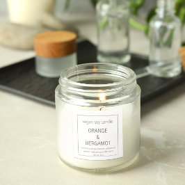 Soy Candle | Enkel minimalistisk Grått och vit 3 t Fyrkantigt Klistermärke