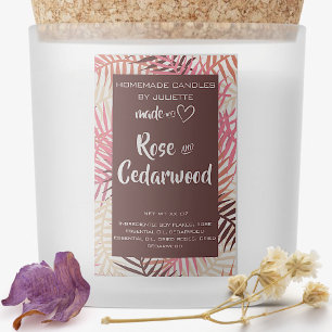Soy Candle Tropical Löv Rosa Burgundy Packaging Mat Etikett