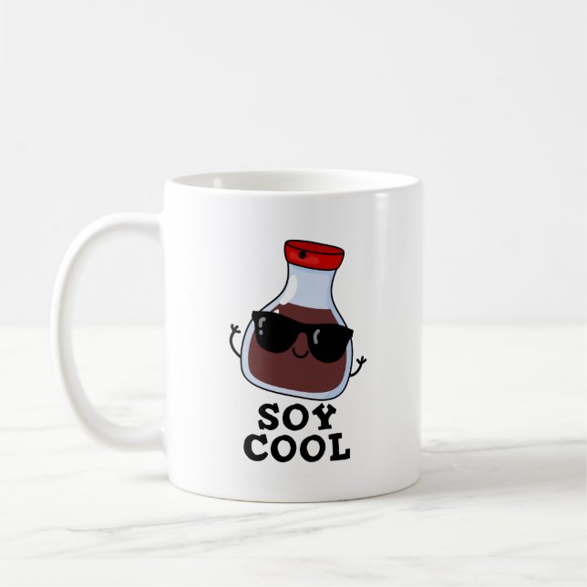 Soy Coola Funny Soy Sauce Pun Kaffemugg (Vänster)