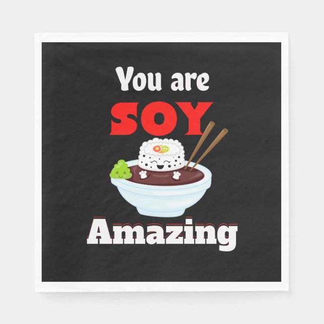 Soy fantastisk Kawaii Sushi Pappersservett (Framsidan)