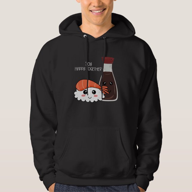 Soy Happy Together Krydda Soya Sås Puns Hoodie (Framsida)