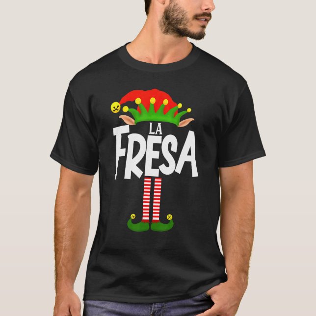 Soy La Fresa Elf Family Group Matching på spanska T Shirt (Framsida)