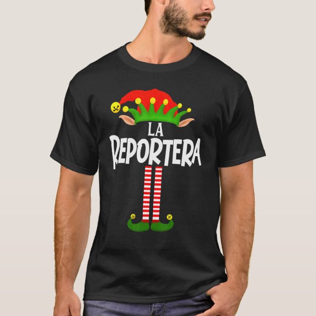 Soy La Reportera Elf Family Group Matching in Span T Shirt (Framsida)