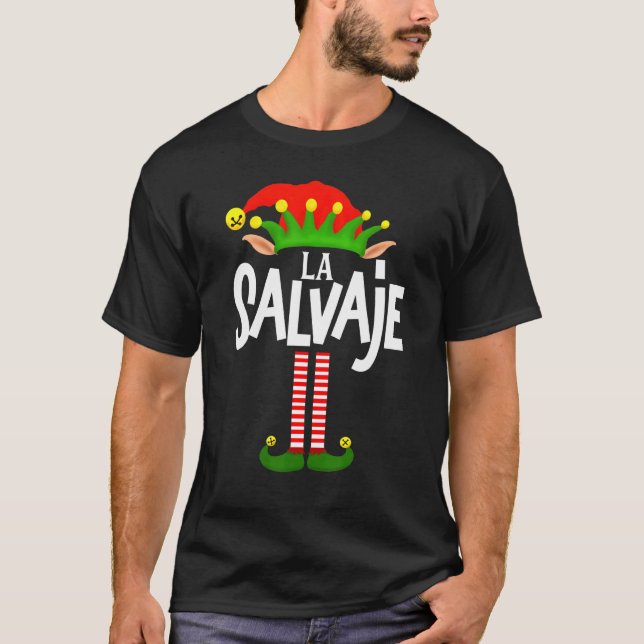 Soy La Salvaje Elf Family Group Matching in Spanis T Shirt (Framsida)