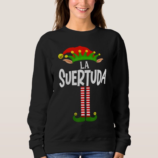 Soy La Suertuda Elf Family Group Matching in Spani T Shirt (Framsida)
