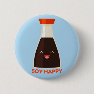 Soy Lycklig Cute Soy Sauce Foodie Knapp