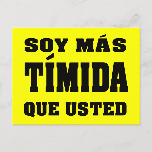 Soy mas timida que usted vykort (Framsida)