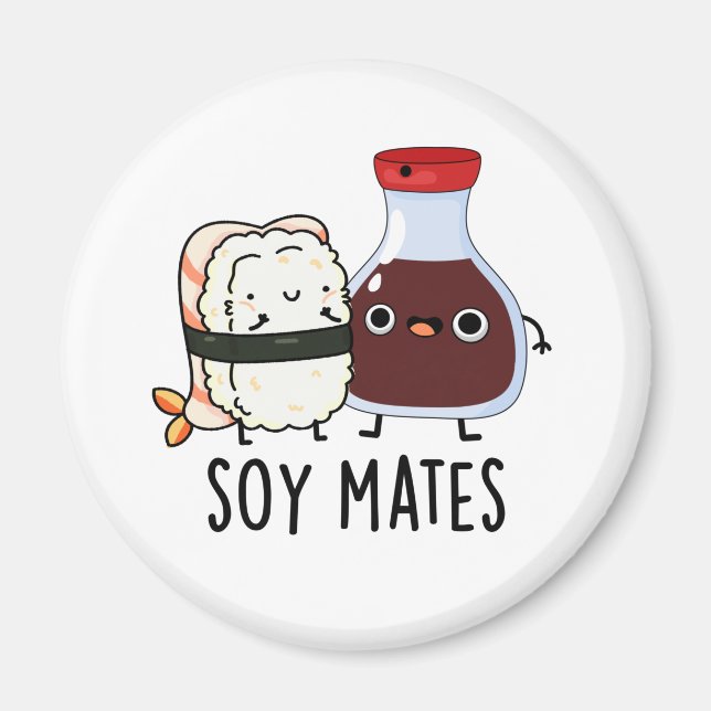 Soy Mates Funny Soy Sauce Pun Magnet (Framsidan)