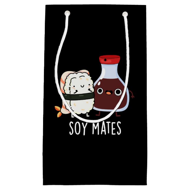 Soy Mates Funny Soy Sauce Pun Mörk BG (Framsidan)