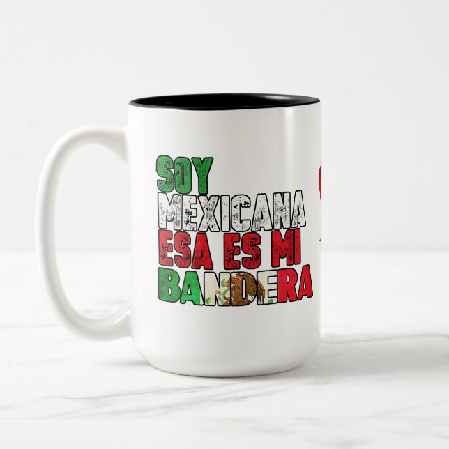 Soy Mexiko icana Mi Bandera Coffee Mugg (Vänster)
