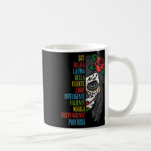 Soy Mujer Latina Sugar Skull Women Cinco De Mayo H Kaffemugg