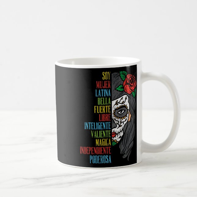 Soy Mujer Latina Sugar Skull Women Cinco De Mayo H Kaffemugg (Höger)