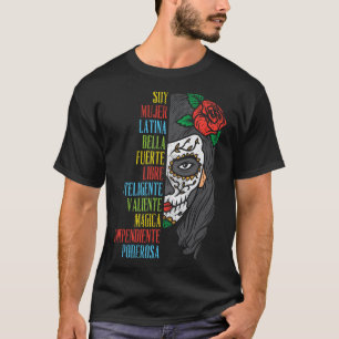 Soy Mujer Latina Sugar Skull Women Cinco De Mayo H T Shirt