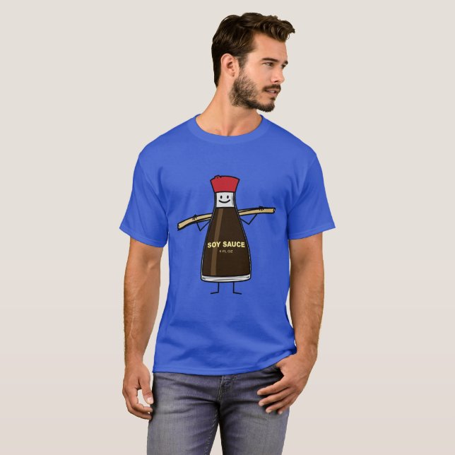 Soy Sauce Flaska, asiatiska käppar Tee Shirt (Hel framsida)