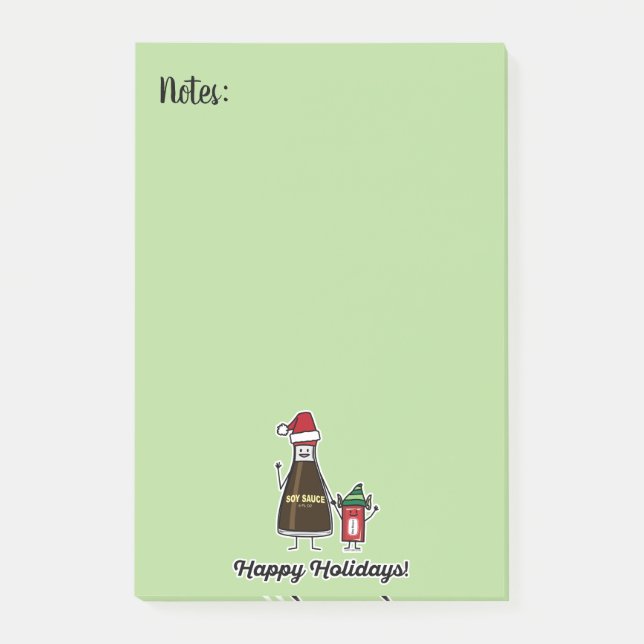 Soy Sauce Flaska Packet, barn jultomten Post-it Block (Framsida)