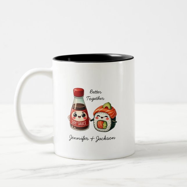 Soy Sauce och Sushi Personlig mugg (Vänster)