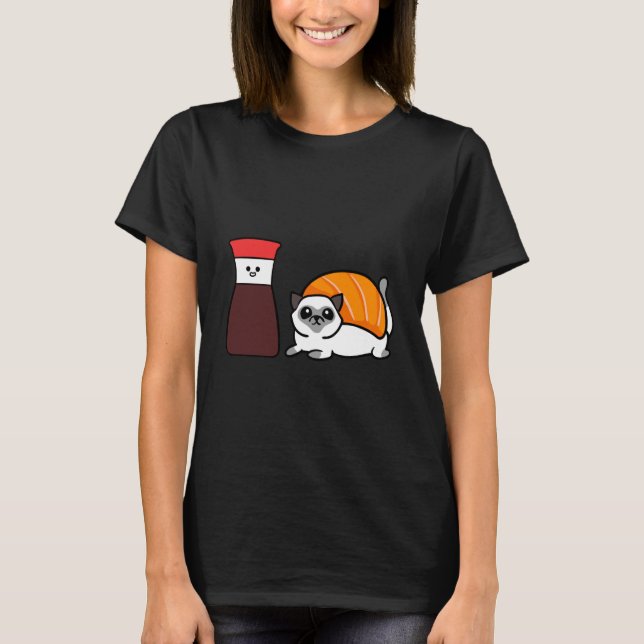 Soy siamesisk katt sushi t shirt (Framsida)