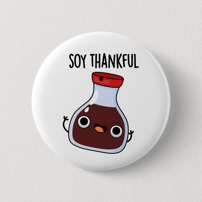 Soy Thankful Funny Soy Sauce Pun Knapp (Framsida)
