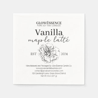 Soy Wax Candle Label Flower Vanilla Aroma Pappersservett
