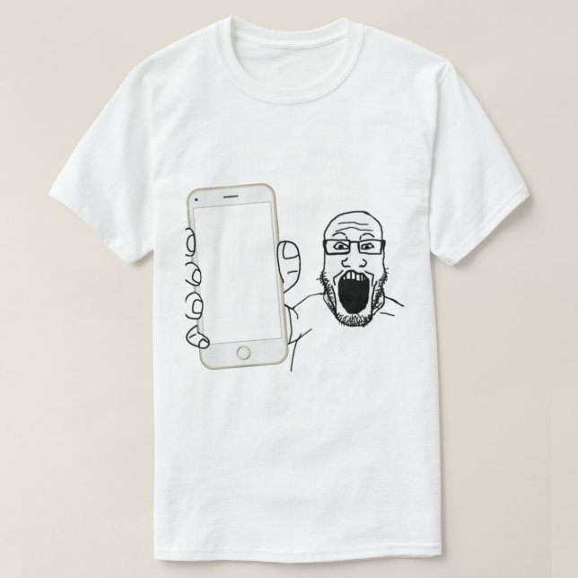 Soyjak visar hans Mobila T Shirt (Design framsida)