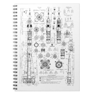 Soyuz Blueprint Negro Anteckningsbok