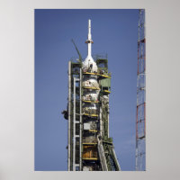 Soyuz-raketen uppförs i position 3