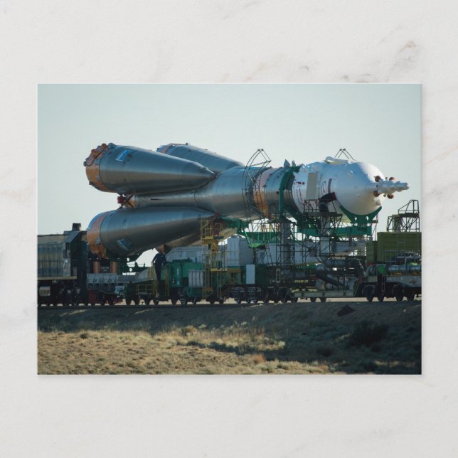Soyuz till lanseringen vykort (Framsida)