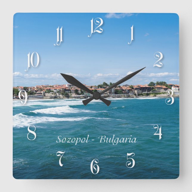Sozopol, Bulgarien Fyrkantig Klocka (Framsida)