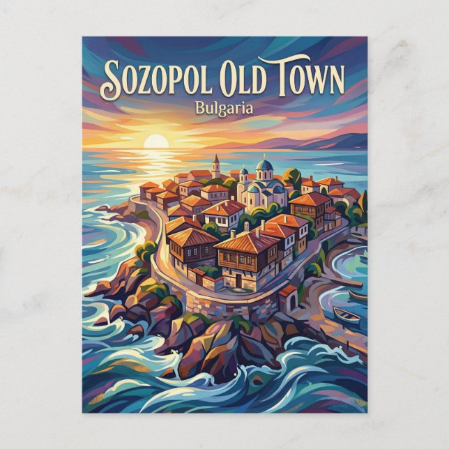 Sozopol Old Town Bulgaria Vykort (Framsida)