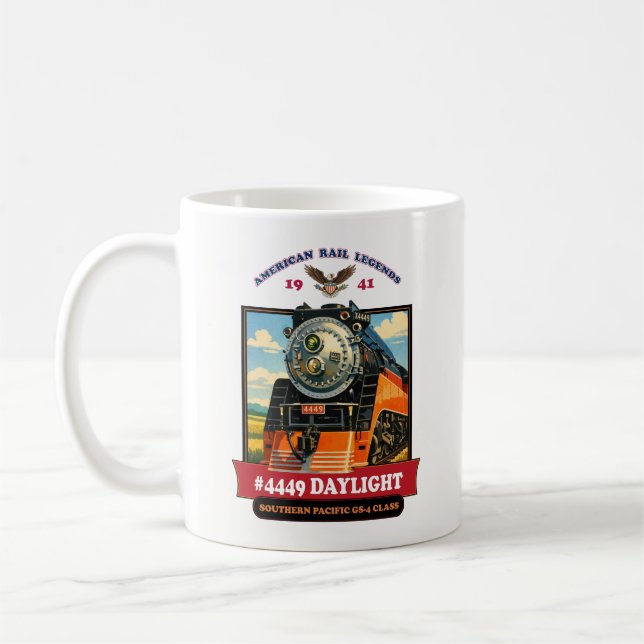 SP GS-4 Daylight 4449 Ånglok Retrotryck Kaffemugg (Vänster)
