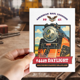 SP GS-4 Daylight 4449 Steam Locomotive Retro Print Vykort