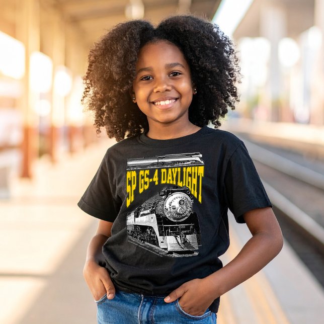 SP GS-4 Daylight Steam Locomotive. 4449 Train T Shirt (SP GS-4 Daylight Steam Locomotive. 4449 Train. Girl Basic Black T-Shirt)
