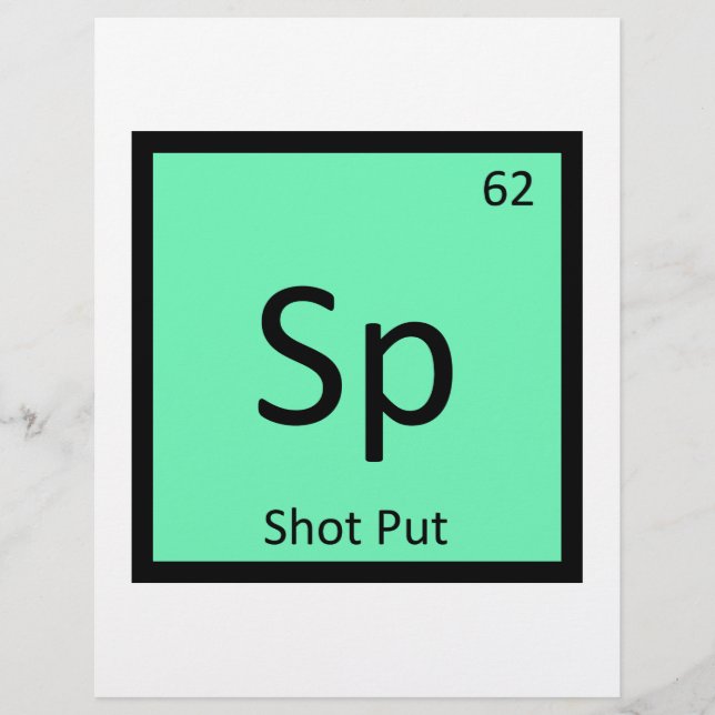 Sp - Kulstötning Friidrott Kemiskt Symbol (Framsida)