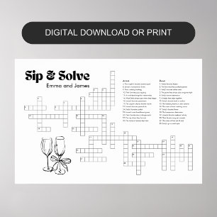 Sp- och lösningsmedelsmall för korsordsmall Digita Poster