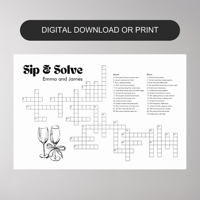 Sp- och lösningsmedelsmall för korsordsmall Digita Poster (Skapare uppladdad)