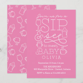 Sp och se Baby Shower-inbjudningar Flickor Inbjudningar