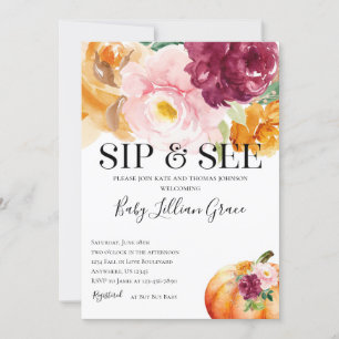 Sp och se Pumpkin Baby Shower-inbjudan Inbjudningar